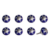 1.5" X 1.5" X 1.5" Hues Of White Navy And Silver Knobs 8 Pack