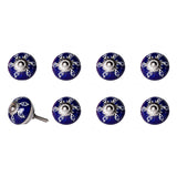 1.5" X 1.5" X 1.5" Hues Of White Navy And Silver Knobs 8 Pack