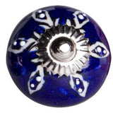 1.5" X 1.5" X 1.5" Hues Of White Navy And Silver Knobs 8 Pack