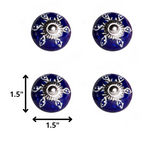 1.5" X 1.5" X 1.5" Hues Of White Navy And Silver Knobs 8 Pack