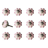 1.5" X 1.5" X 1.5" Cream Pink And Silver Knobs 12 Pack