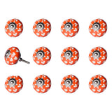 1.5" X 1.5" X 1.5" Orange White And Silver Knobs 12 Pack