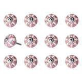 1.5" X 1.5" X 1.5" White Pink And Burgundy Knobs 12 Pack