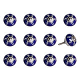 1.5" X 1.5" X 1.5" Navy White And Silver Knobs 12 Pack