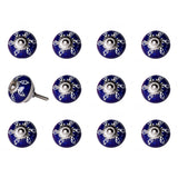 1.5" X 1.5" X 1.5" Navy White And Silver Knobs 12 Pack