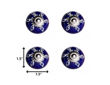 1.5" X 1.5" X 1.5" Navy White And Silver Knobs 12 Pack