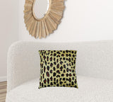 18" X 18" X 5" Striking Leopard Torino Kobe Cowhide Pillow