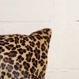 18" X 18" X 5" Striking Leopard Torino Kobe Cowhide Pillow