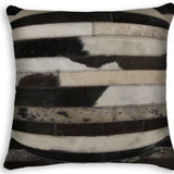 18" X 18" X 5" Modern Tricolor Torino Kobe Cowhide Pillow