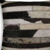 18" X 18" X 5" Modern Tricolor Torino Kobe Cowhide Pillow