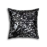 18" X 18" X 5" Black And Silver Torino Kobe Cowhide Pillow