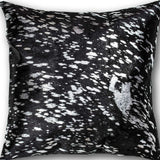 18" X 18" X 5" Black And Silver Torino Kobe Cowhide Pillow