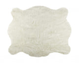 4' X 5' Polar Bear Off White Faux Hide Area Rug