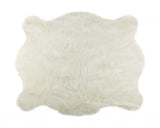 5' X 8' Polar Bear Off White Faux Hide Area Rug