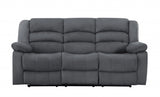 Three Piece Indoor Gray Microsuede Six Person Seating Set
