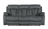 Three Piece Indoor Gray Microsuede Six Person Seating Set