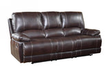 89" Brown And Black Faux Leather Sofa