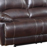 89" Brown And Black Faux Leather Sofa