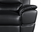 85" Black And Silver Leather Sofa