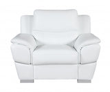 Three Piece Indoor White Genuine Leather Six Person Seating Set