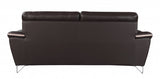 86" Brown And Silver Leather Sofa