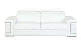Three Piece Indoor White Italian Leather Six Person Seating Set