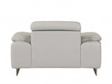 31" Light Grey Tasteful Leather Chair