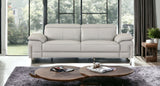 87" Gray And Silver Italian Leather Sofa