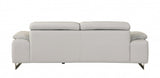 87" Gray And Silver Italian Leather Sofa