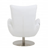 43" White Contemporary Leather Lounge Chair