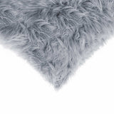 18" X 18" X 5" Grey Faux Fur Pillow 2 Pack