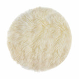 60" X 60" X 2" Off White Ciruclar Sheepskin Rug