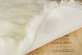 60" X 60" X 2" Off White Ciruclar Sheepskin Rug