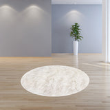 60" X 60" X 2" Off White Ciruclar Sheepskin Rug