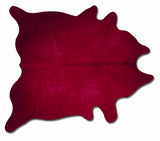 72" X 84" Burgundy Cowhide Rug