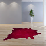 72" X 84" Burgundy Cowhide Rug