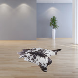 72" X 84" White And Chocolate Cowhide Rug