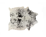 72" X 84" White And Black Cowhide Rug