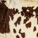 72" X 84" White And Brown Cowhide Rug