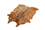 72" X 84" Tiger Black On Natural Cowhide Rug