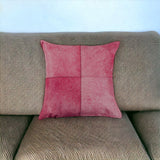 18" X 18" Fuchsia Cowhide Pillow