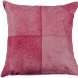 18" X 18" Fuchsia Cowhide Pillow