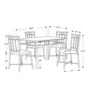 61.5" X 73.5" X 101" Black Metal Foam Polyurethane Leather Look Polyes 5Pcs Dining Set