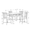 63.5" X 81" X 101" Cappuccino Microfiber Foam And Mdf 5Pcs Dining Set