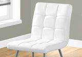 47" X 37" X 63" White Foam Metal Polyurethane Leather Look Dining Chairs 2Pcs