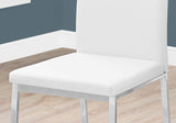 39.5" X 34" X 76" White Foam Metal Leather Look Dining Chairs 2Pcs