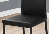 Two 38" Black Faux Leather And Metal Dining Chairs