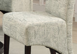 Set Of Two Beige Upholstered Solid Back Dining Chairs