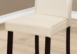 25" Ivory And Brown Solid Wood Counter Height Bar Chair