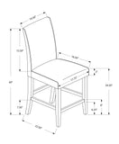 25" Ivory And Brown Solid Wood Counter Height Bar Chair